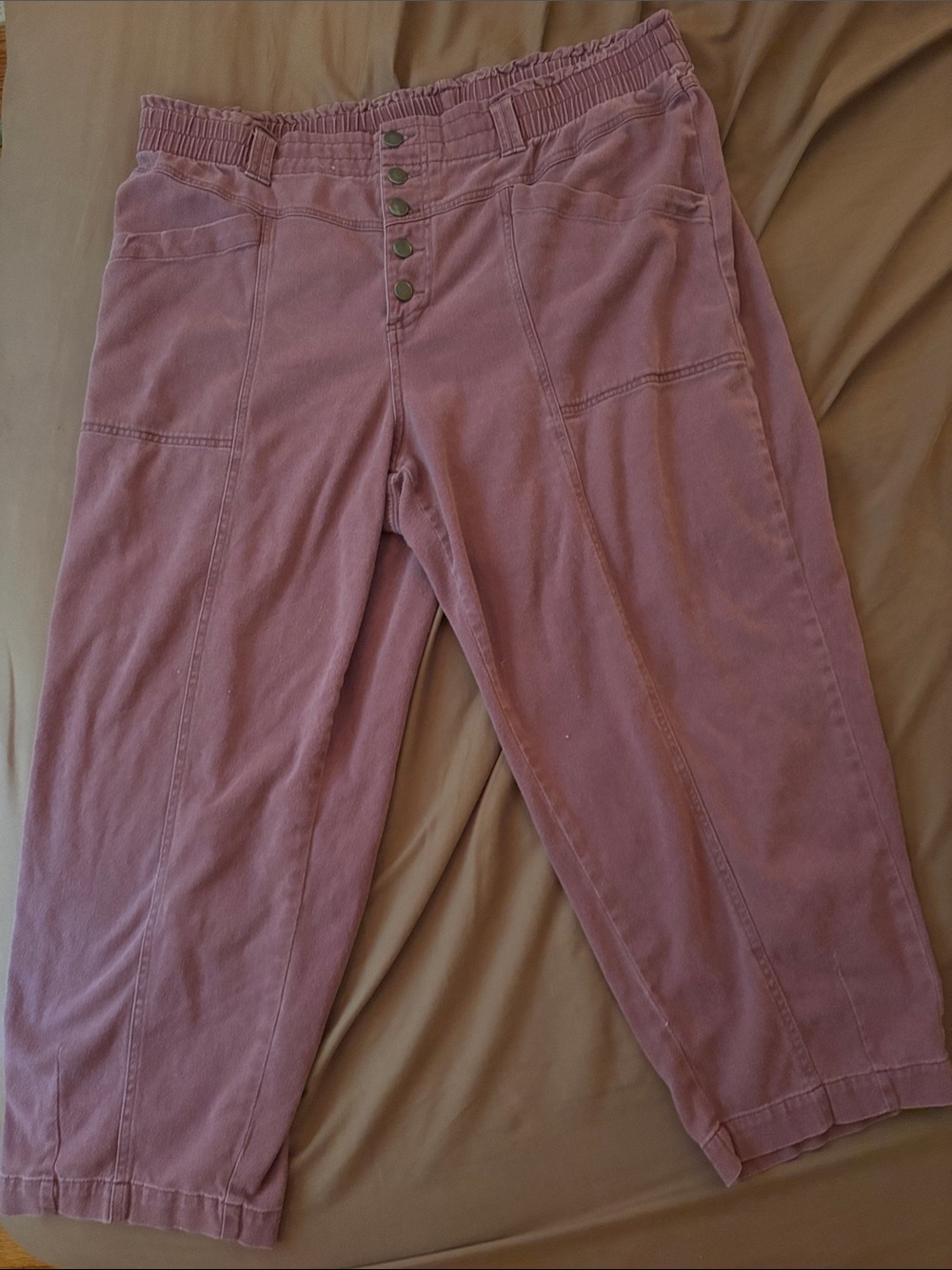 1X Knox Rose Dusty Rose Mid-Rise Tapered Pants